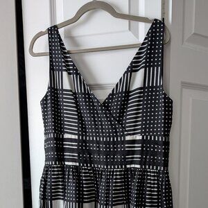 Black and White Plaid Ann Taylor A-Line Dress Size 14